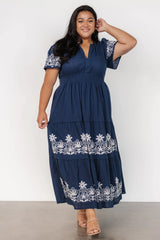 Kennedy Embroidered Maxi Dress | Blue