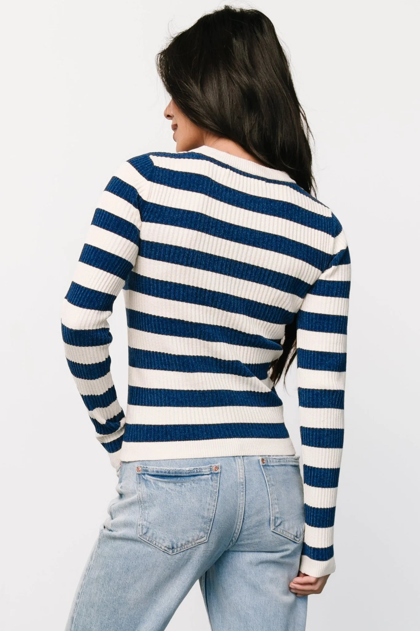 Milwaukee Striped Sweater | Blue + Ivory