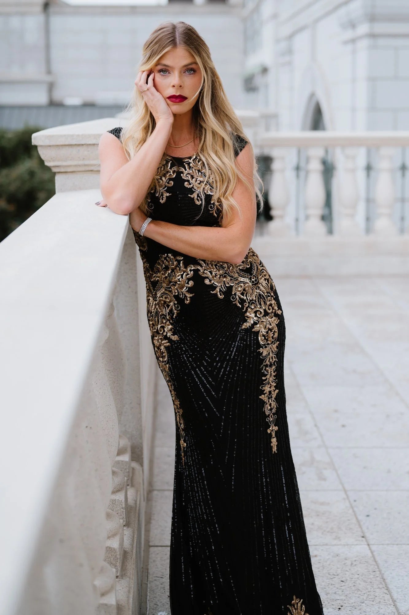 Azura Gown | Black + Gold