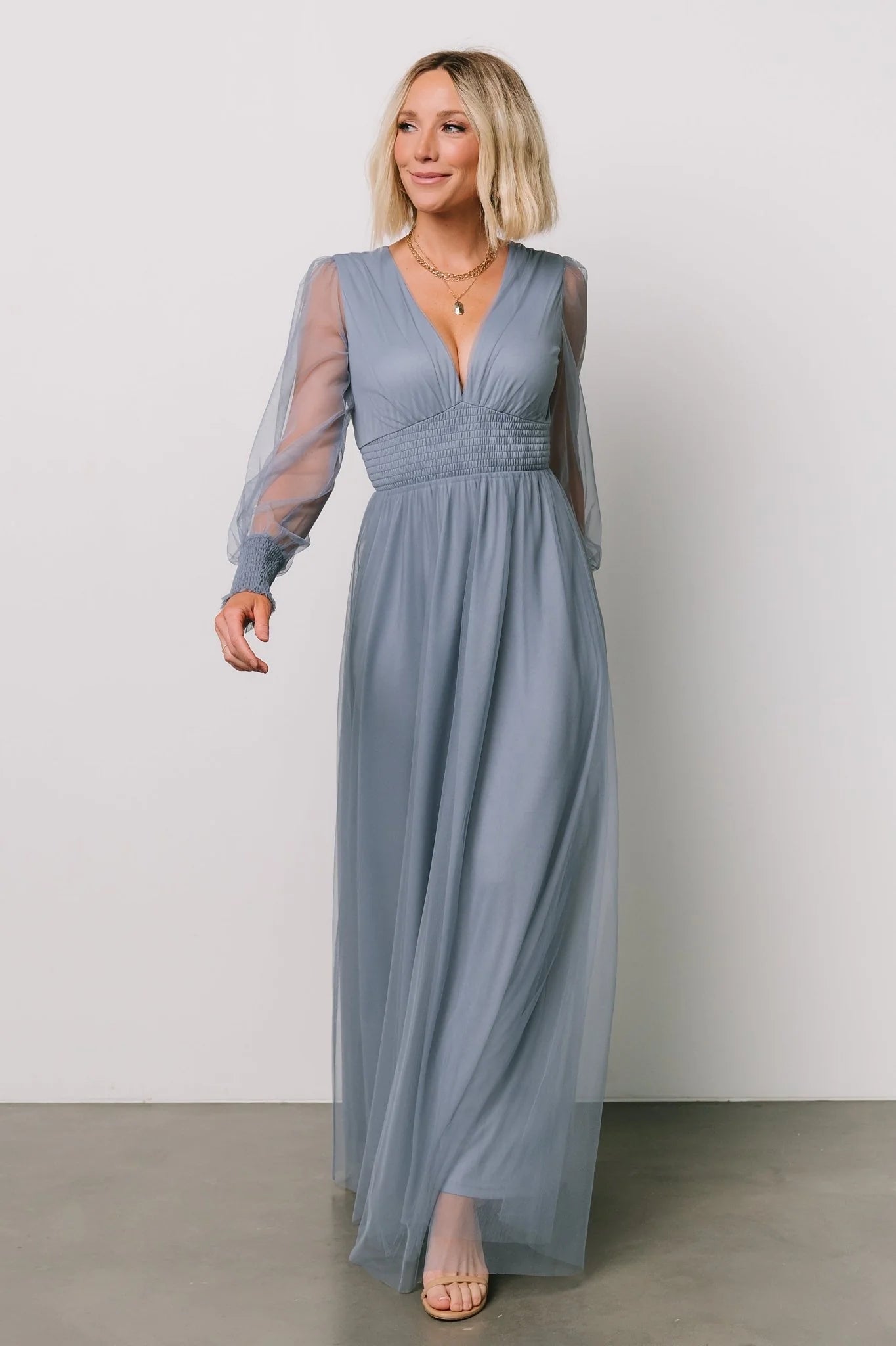 Layla Tulle Maxi Dress | Whisper Blue