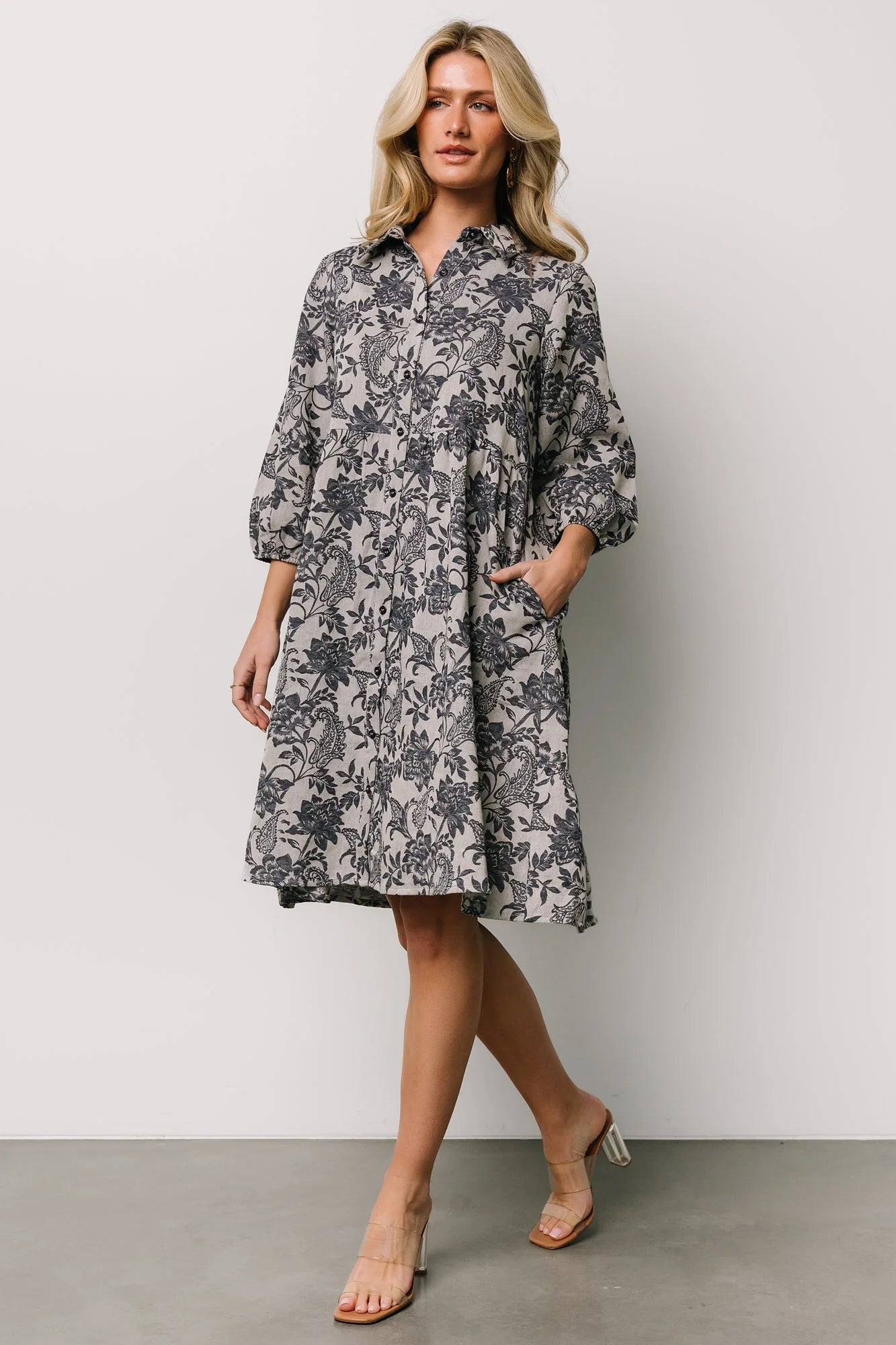 Dakota Babydoll Dress | Navy Print
