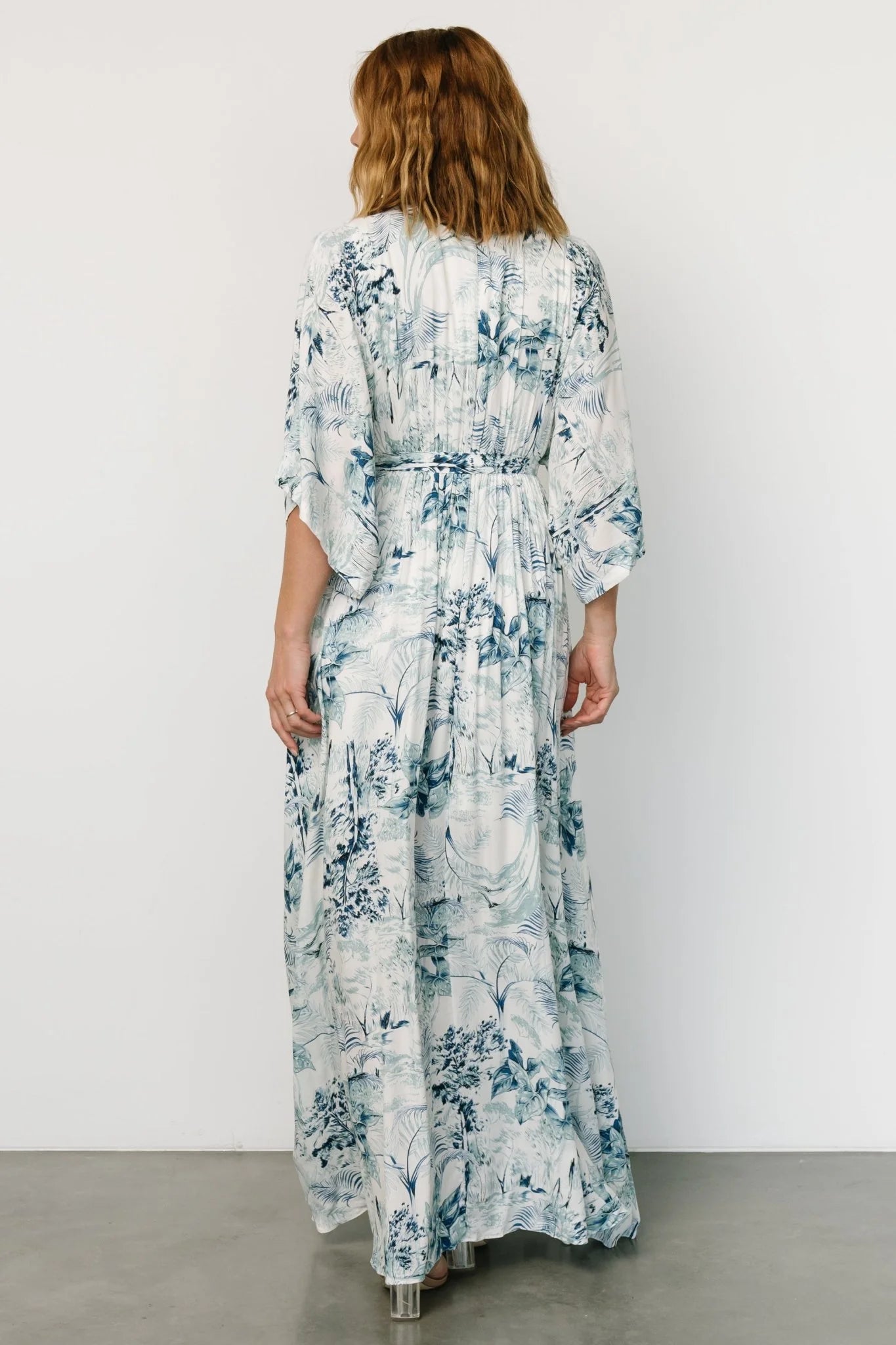 Kalea Maxi Dress | Blue + White