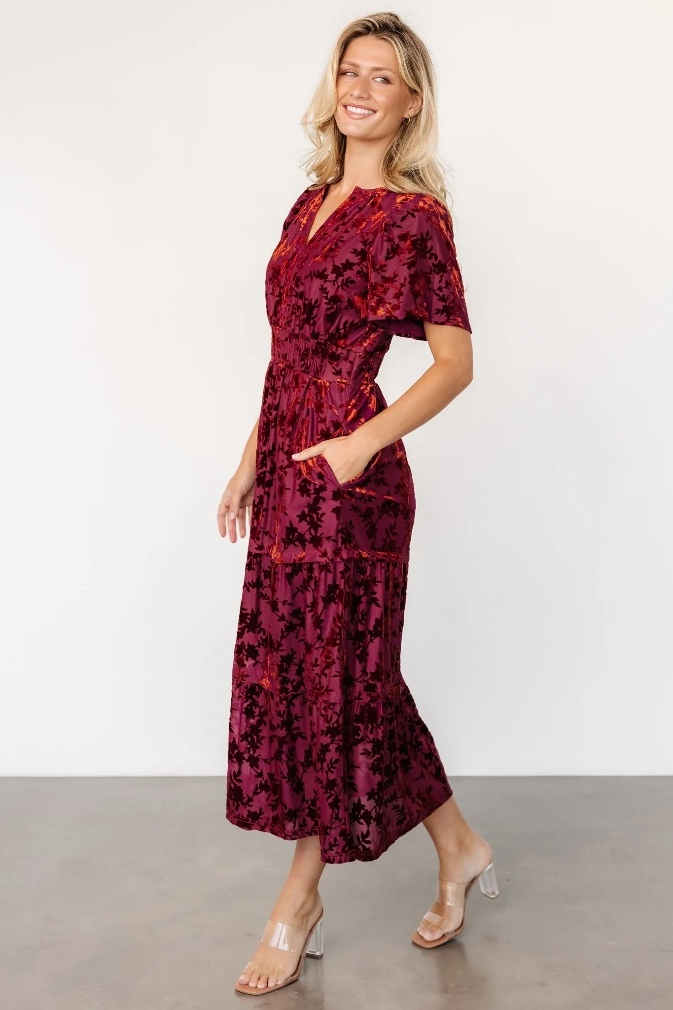 Bronwyn Velvet Dress | Rust