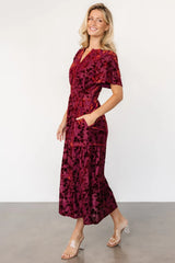 Bronwyn Velvet Dress | Rust