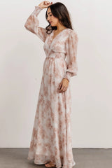 Olivia Maxi Dress | Pink Floral