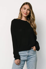 Alix Knit Sweater Top | Black