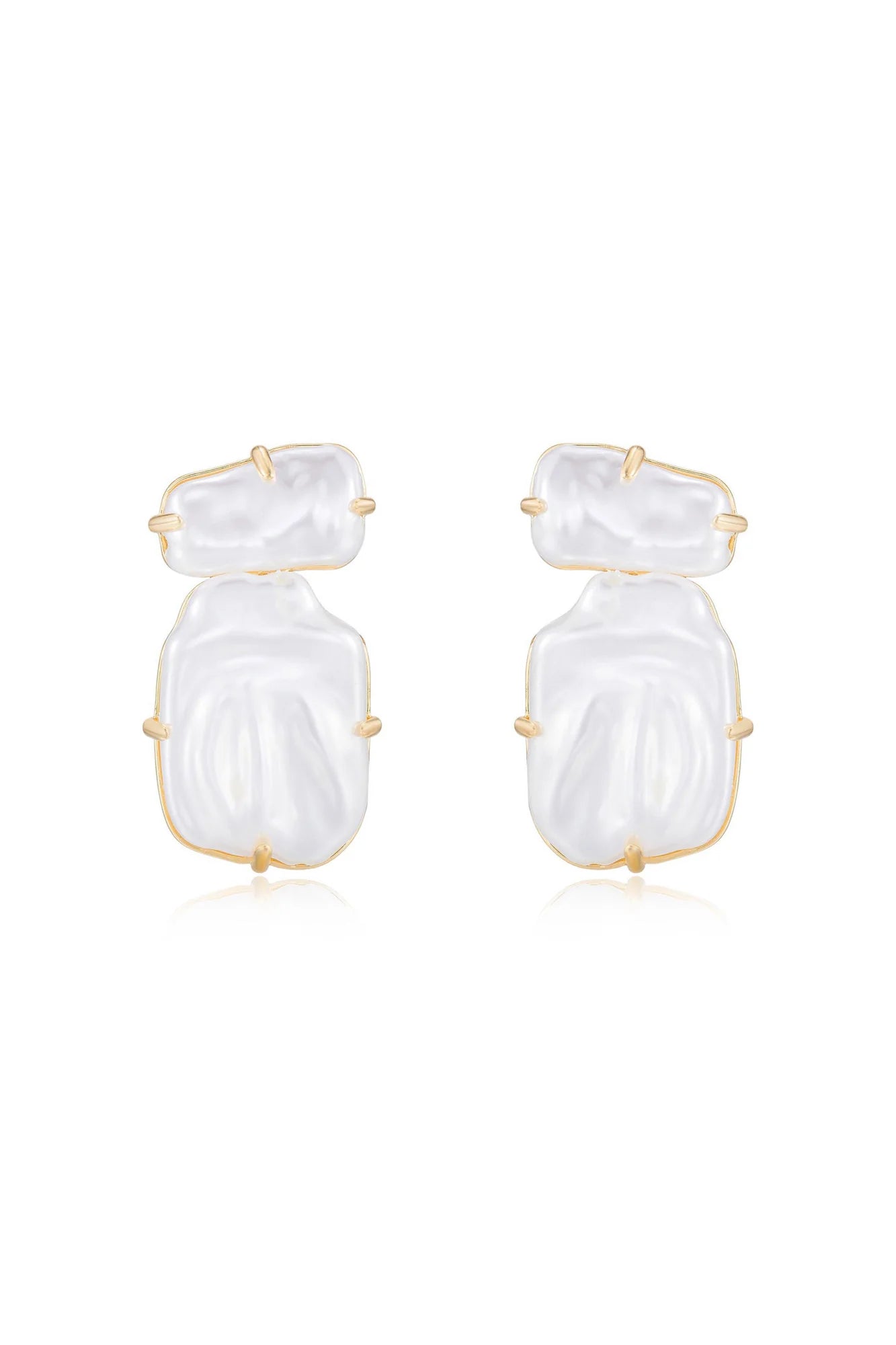 Edge of Water Double Pearl Earrings