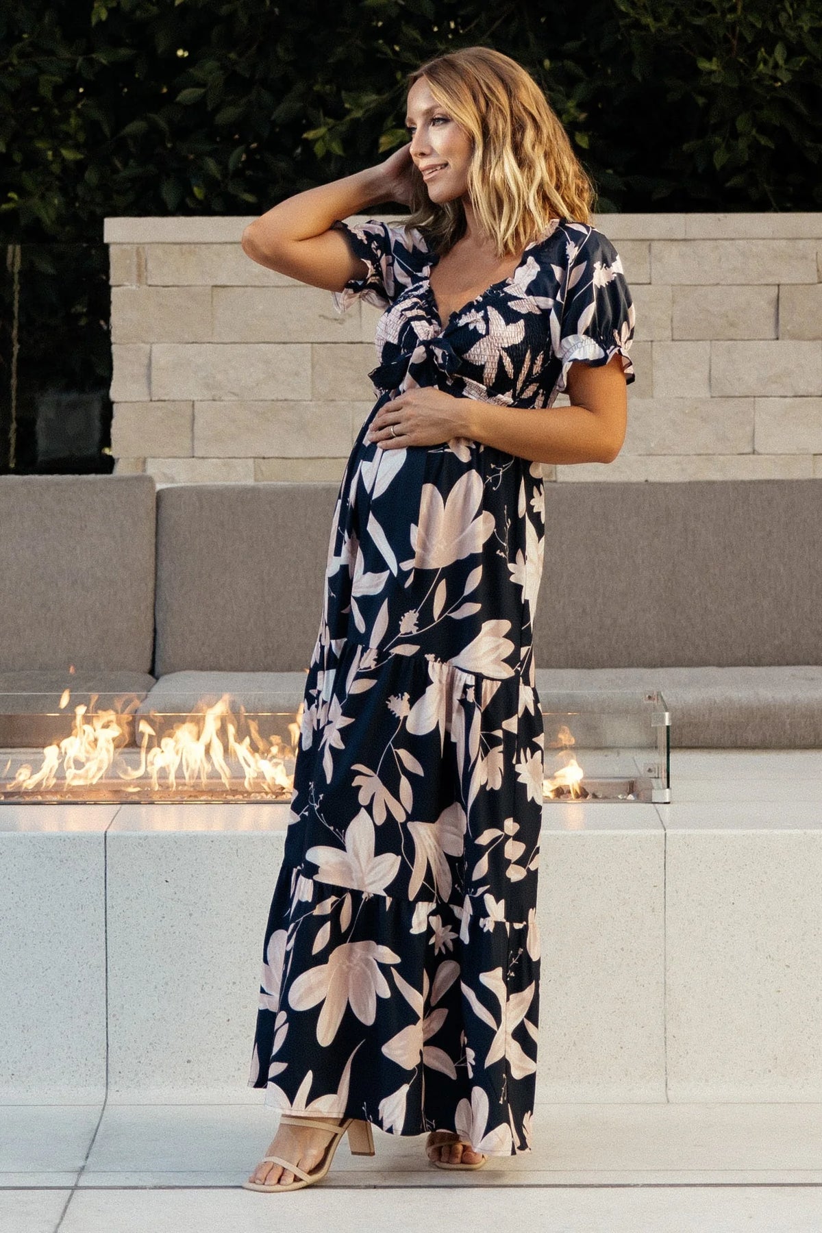 Hilaria Maxi Dress | Navy + Blush