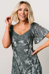 Everley Velvet Maxi Dress | Dusty Blue