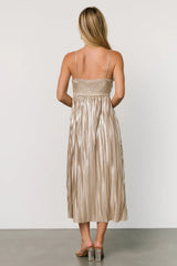 Cecilia Pleated Dress | Champagne