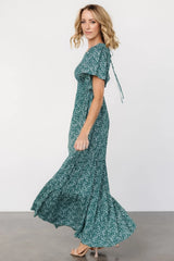 Eliza Maxi Dress | Green Print
