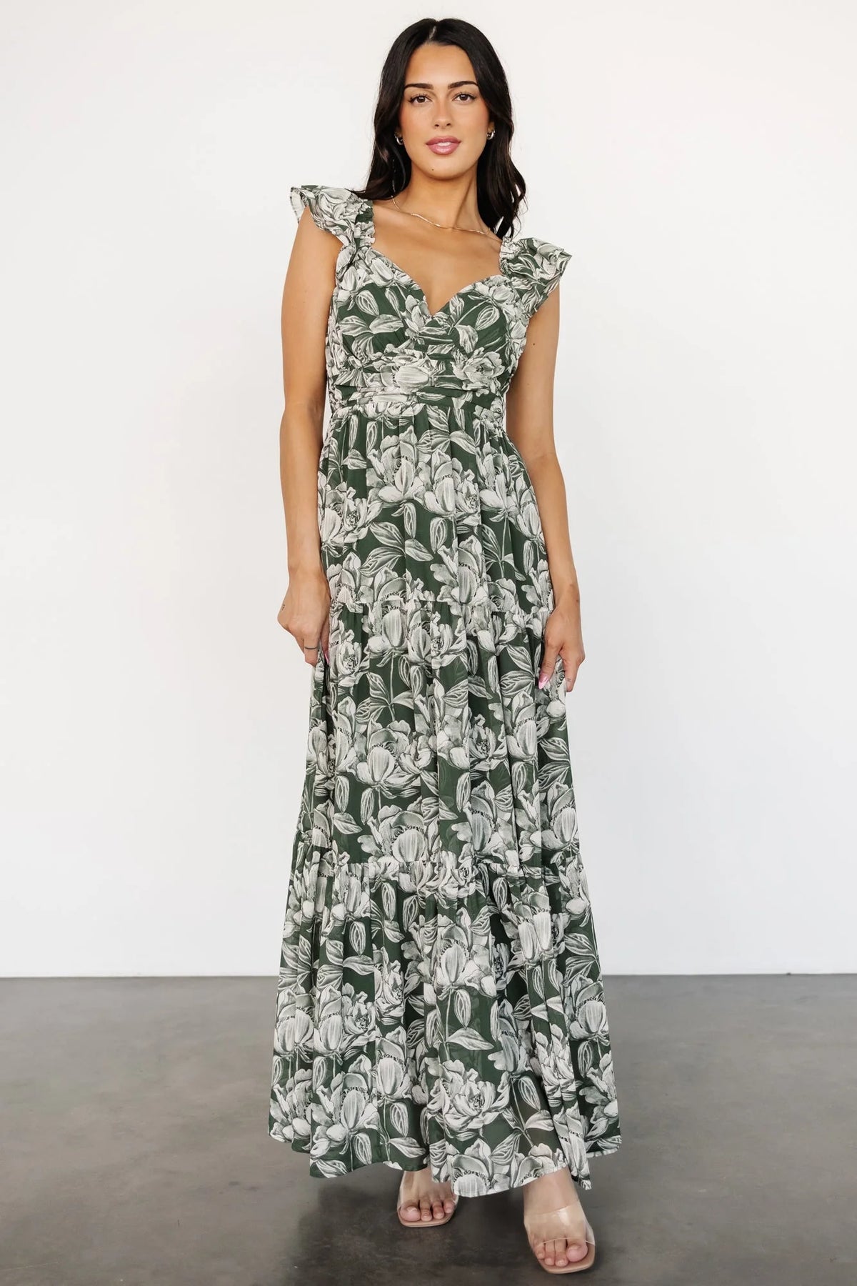 Martina Maxi Dress | Green + White