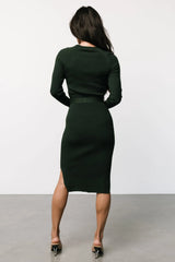 Blayne Ribbed Midi Dress | Emerald