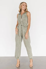 Zahara Sleeveless Jumpsuit | Washed Olive