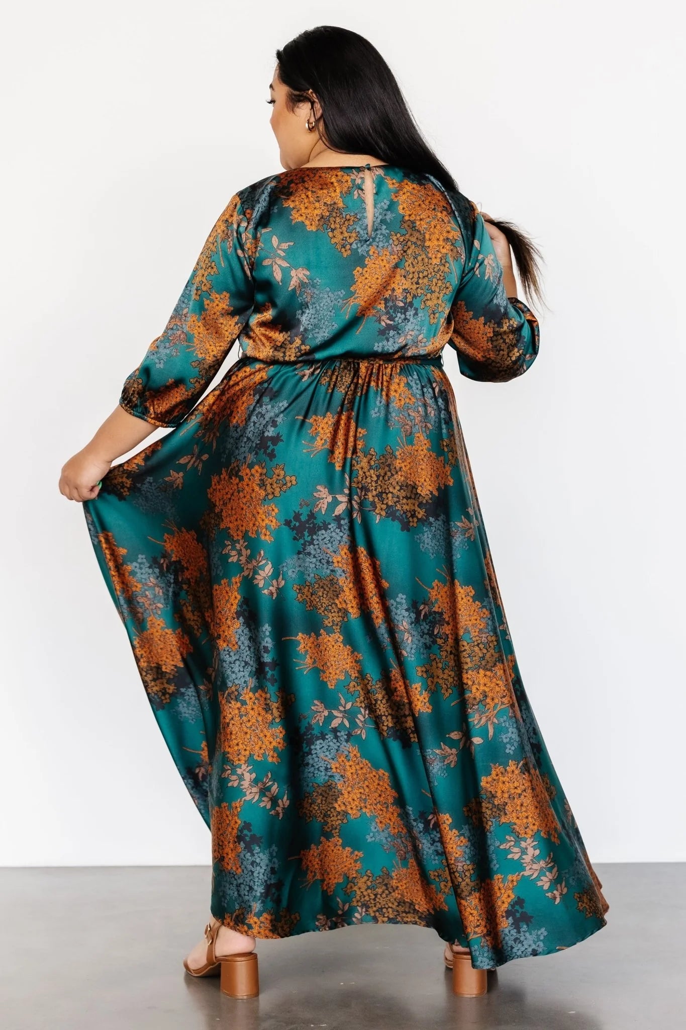 Paula Satin Maxi Dress | Jade Multi
