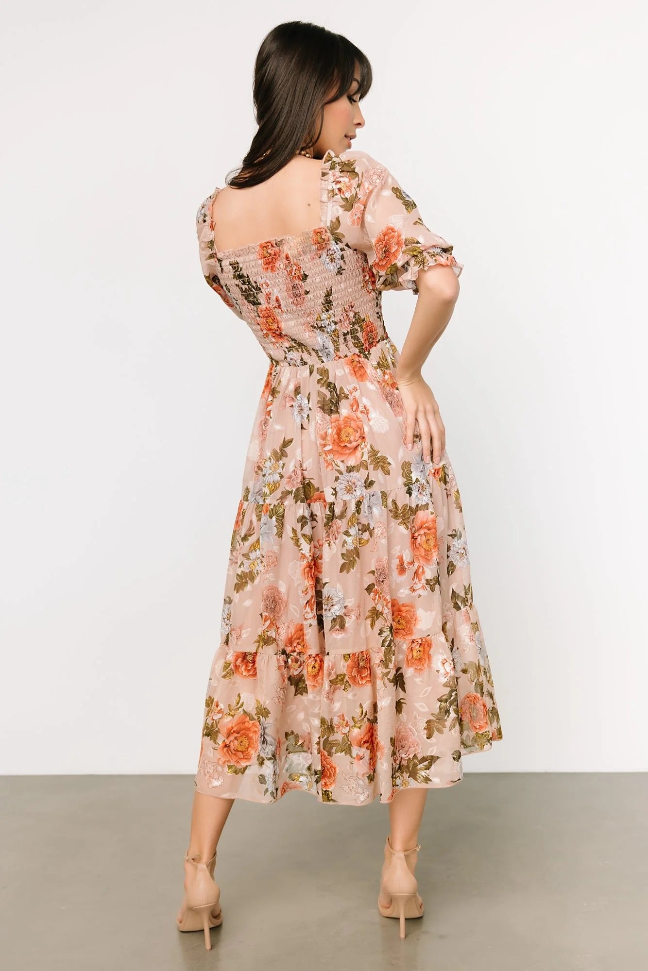 Fabian Jacquard Midi Dress | Dusty Mauve Multi