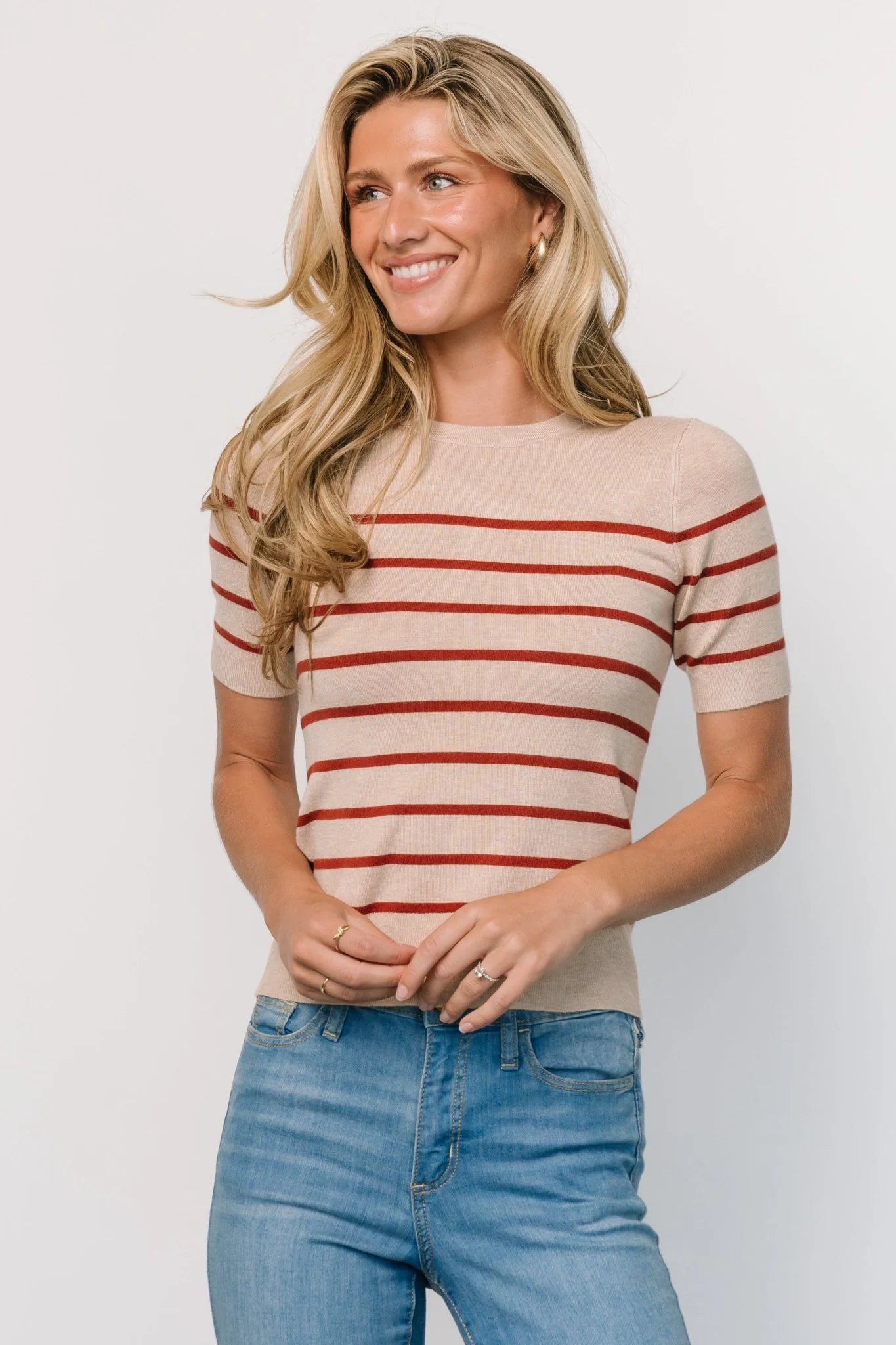 Alyson Knit Top | Oatmeal + Rust