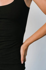 Moore Ribbed Tank Midi Dress | Black