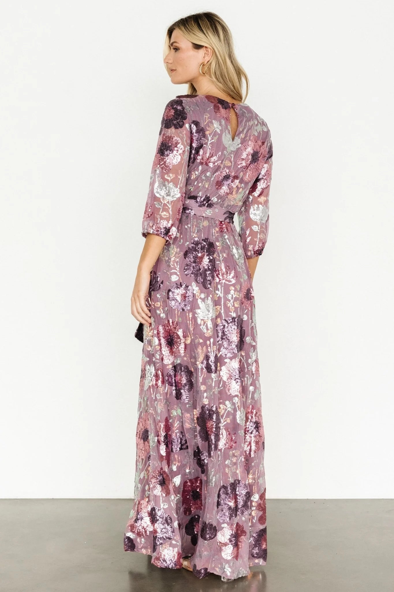 Destiny Sequin Maxi Dress | Lilac Floral