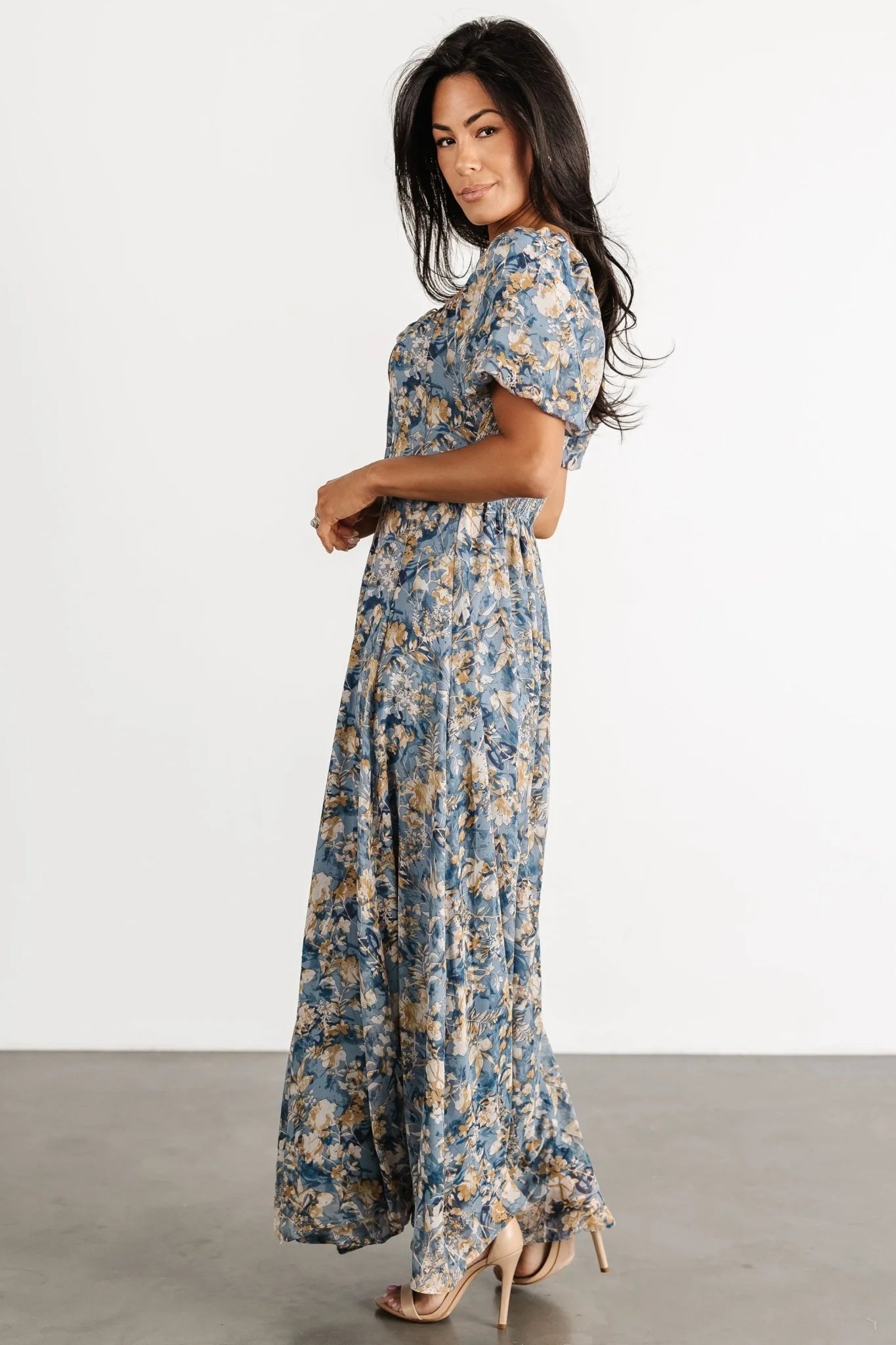 Raelynn Maxi Dress | Dusty Blue Floral