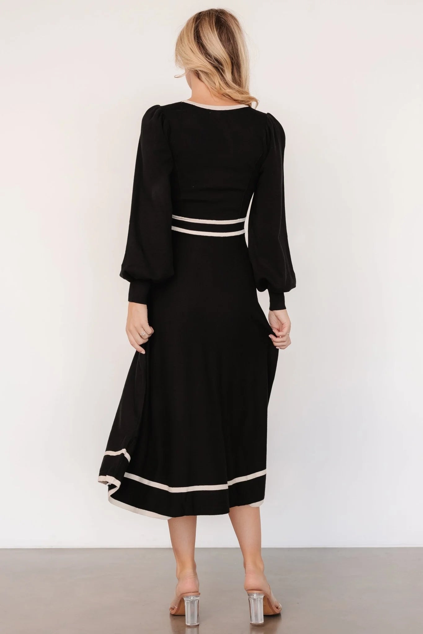 Winslet Knit Dress | Black + Cream