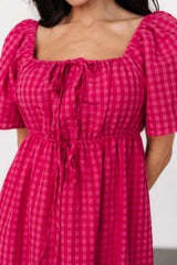Erica Dress | Pink Gingham Print