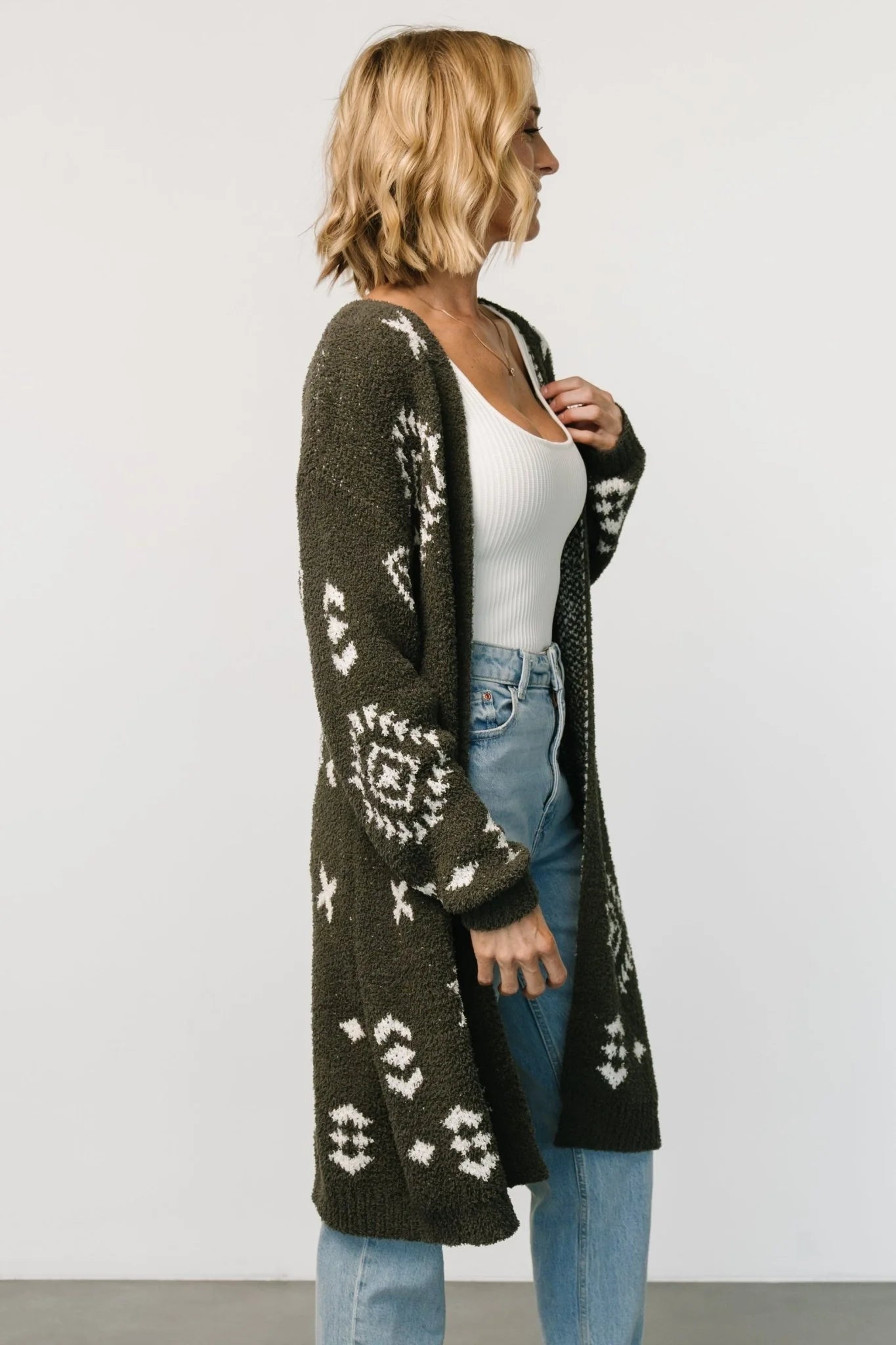 Missoula Oversized Cardigan | Olive + Off White