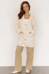 Alberta Cable Knit Cardigan | Cream
