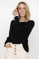 Tiffany Knit Sweater | Black + Off White