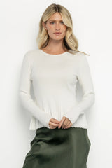 Ainsley Ribbed Top | Off White