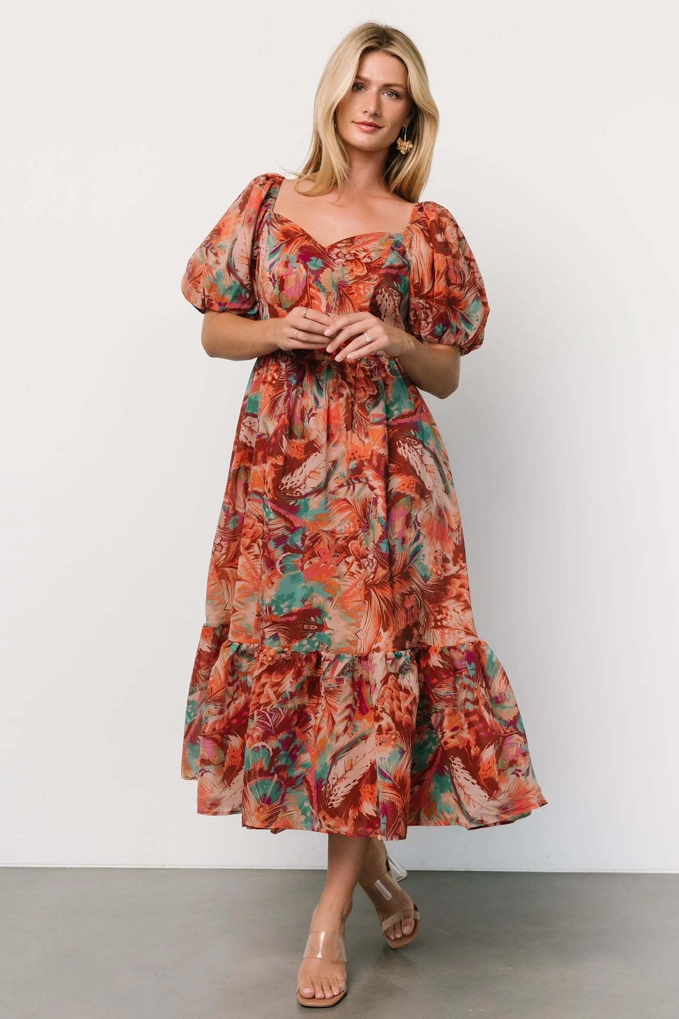 Ferentino Puff Sleeve Dress | Multi