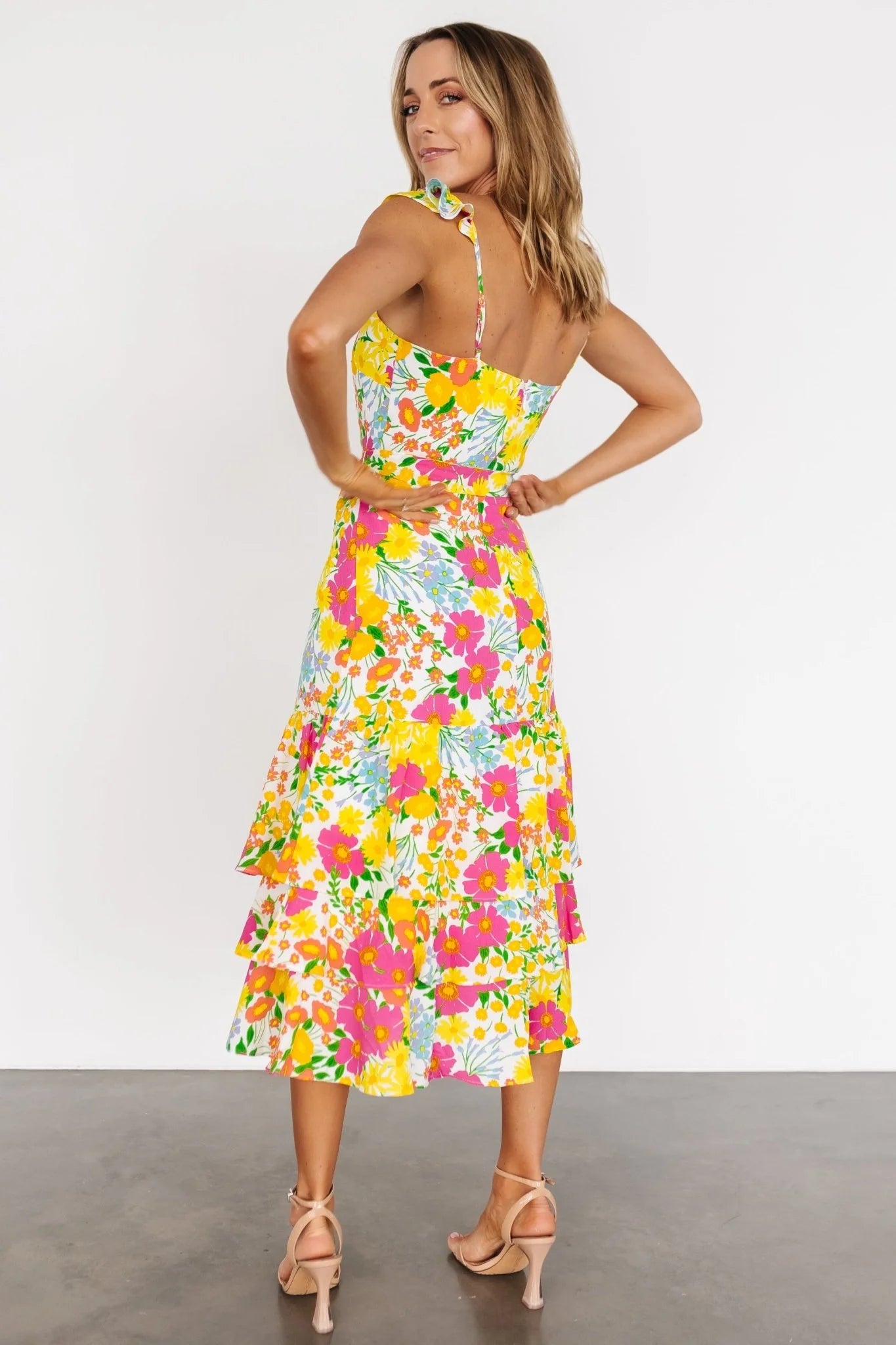Dani Ruffle Tiered Midi Dress | Multi Floral