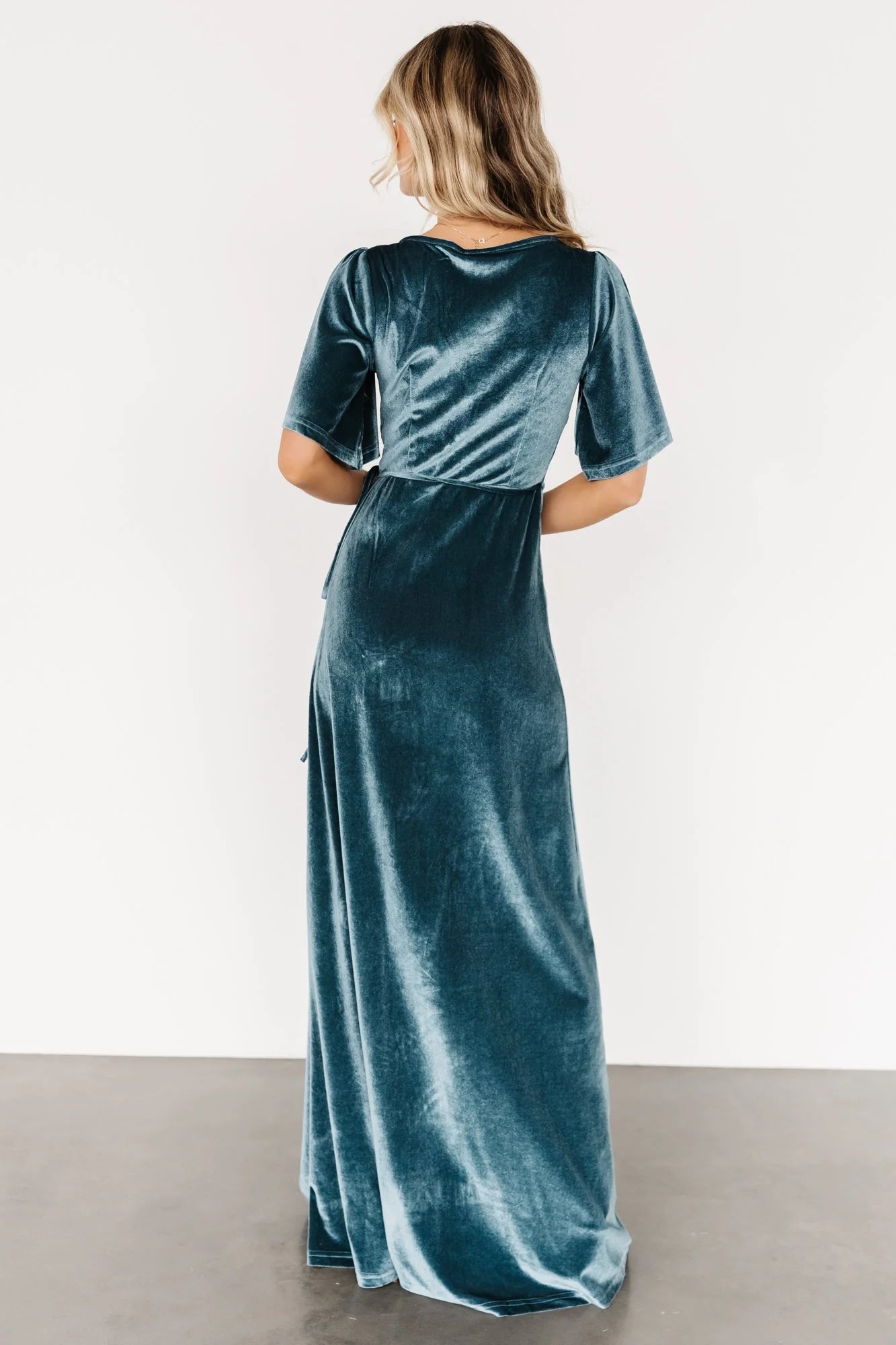 Meghan Velvet Wrap Maxi Dress | Persian Blue