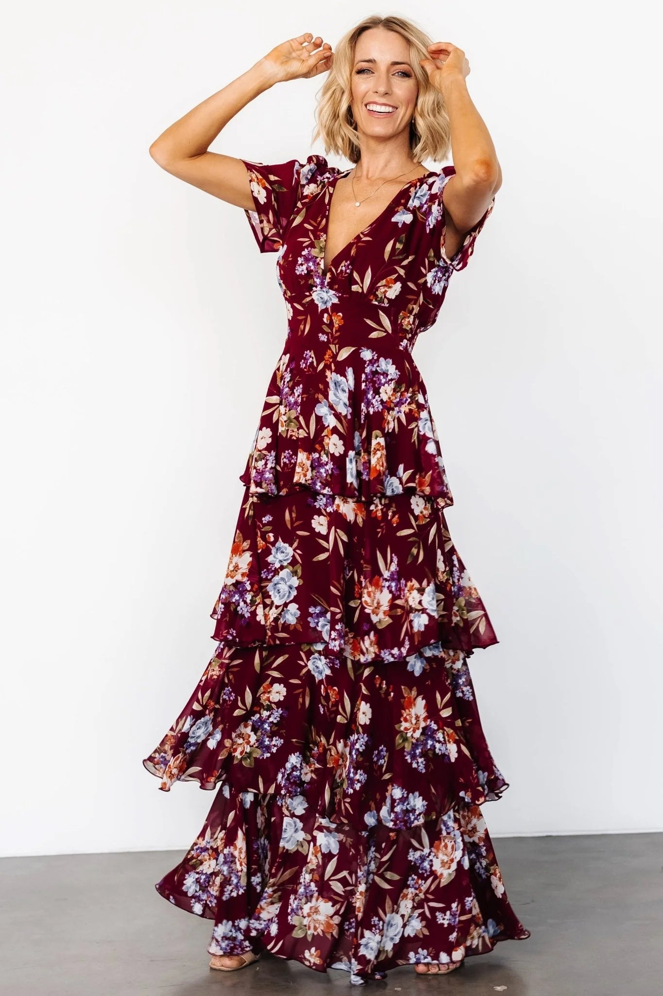 Montaigne Ruffle Maxi Dress | Mulberry Floral