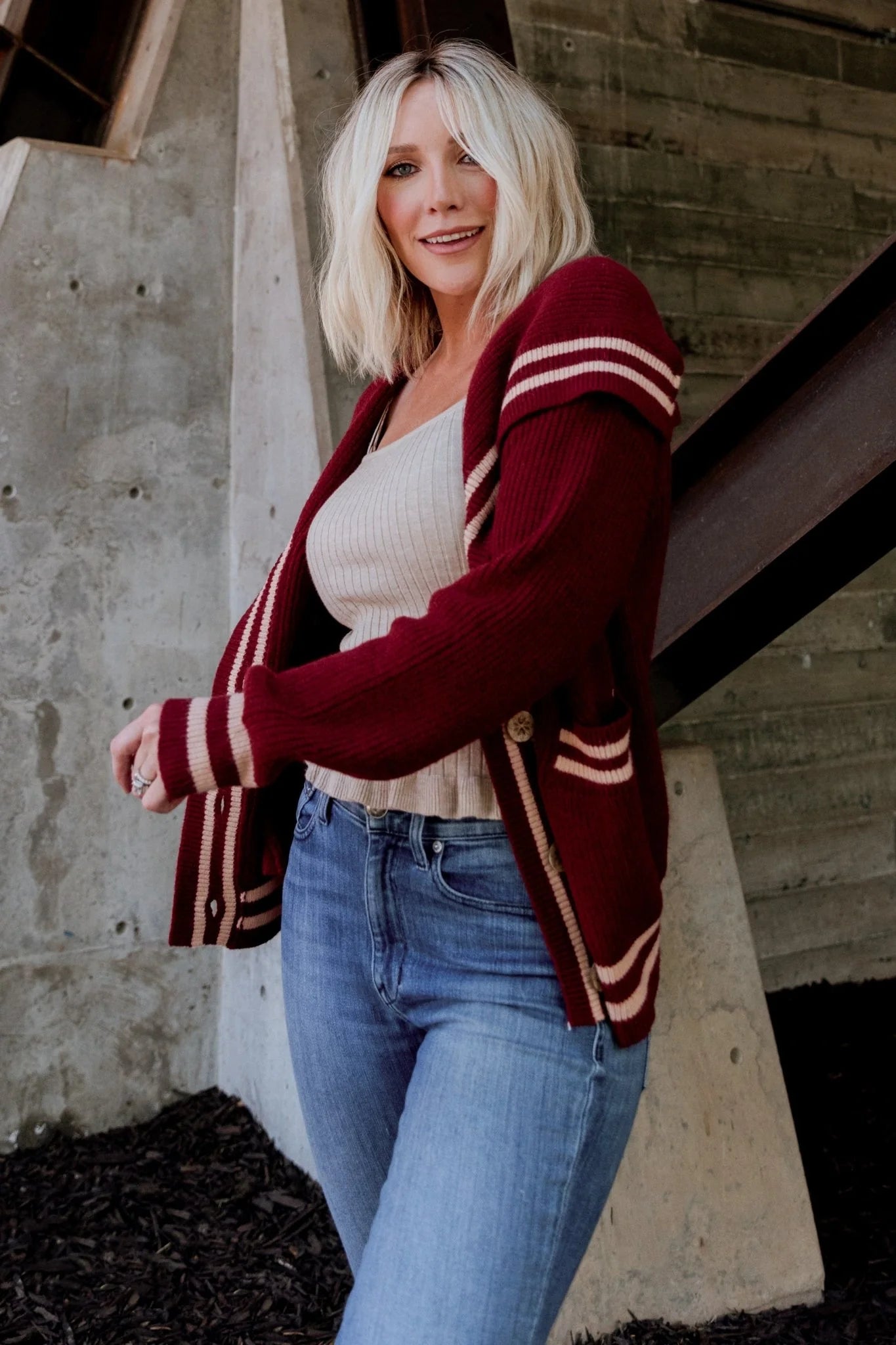 Corbett Knit Cardigan | Burgundy