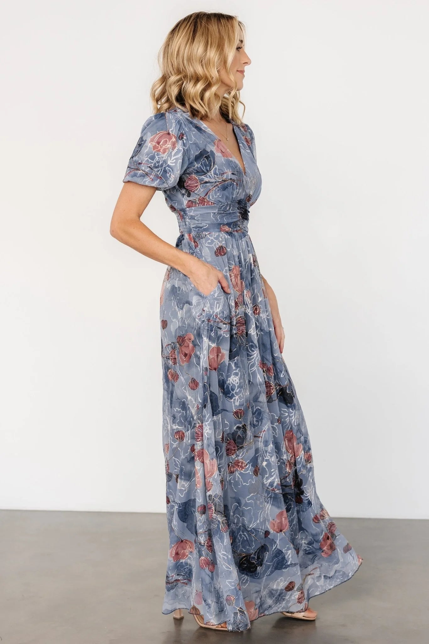 Ardley Maxi Dress | Slate Print