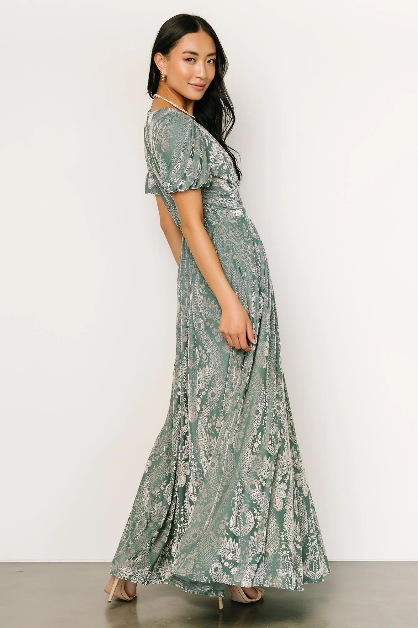 Leslie Velvet Maxi Dress | Sage + Silver