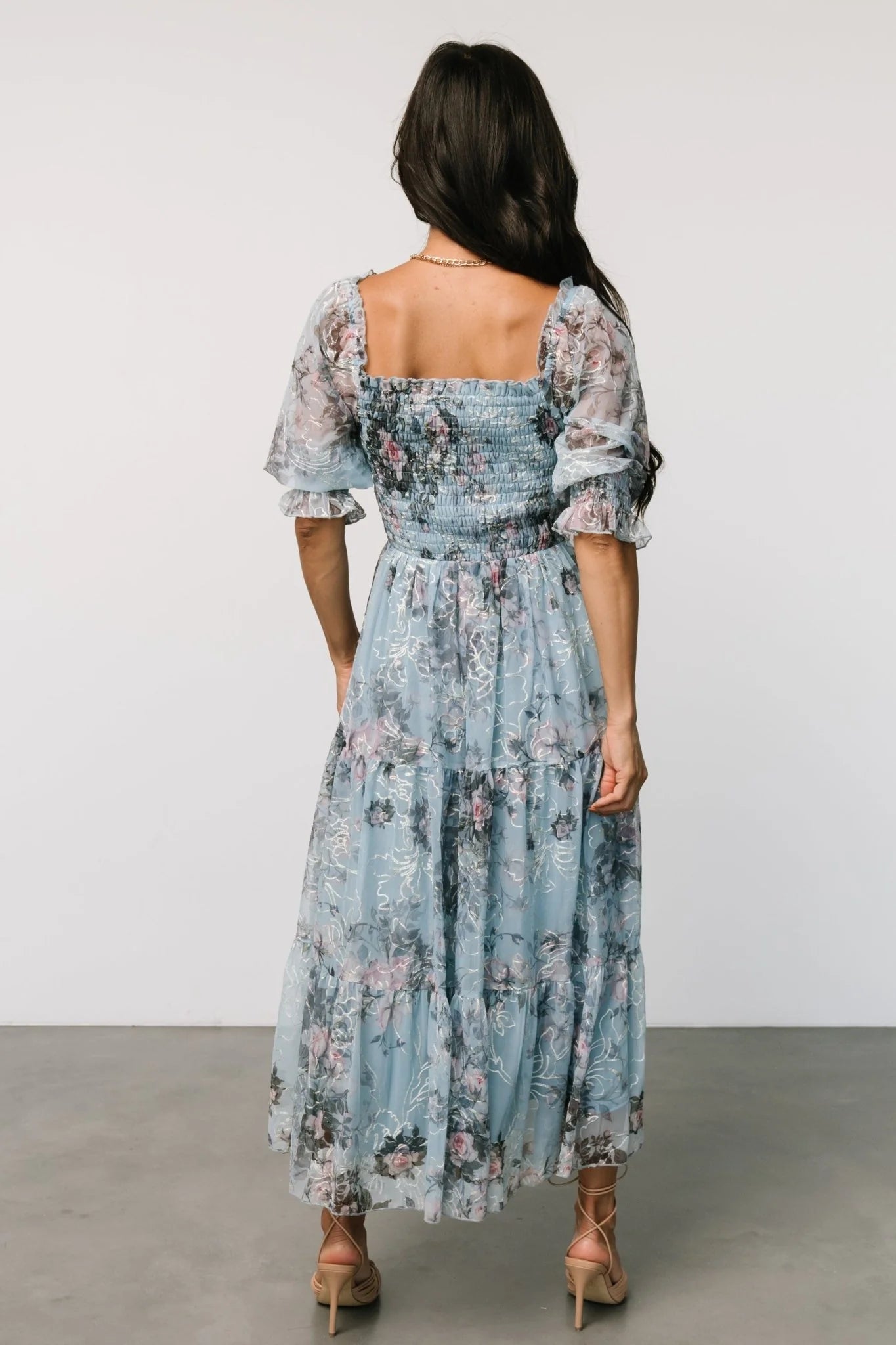 Fabian Jacquard Midi Dress | Light Blue Multi