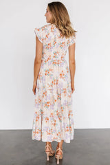 Arla Smocked Maxi Dress | Cream Floral