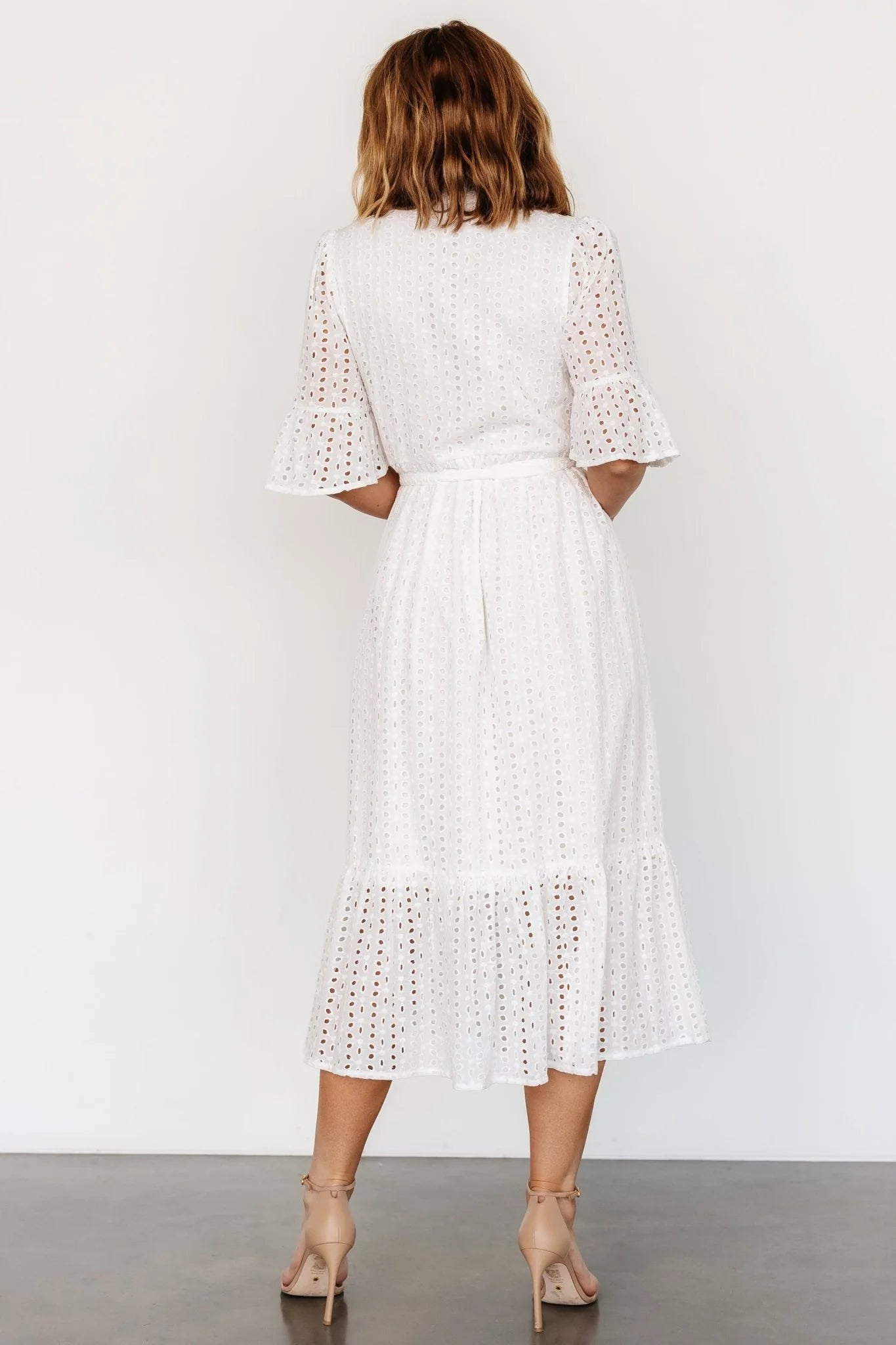 Virginia Eyelet Midi Dress | Off White