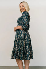 Marta Smocked Midi Dress | Topaz + Blush