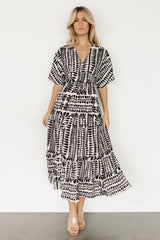 Austin Kimono Dress | Black Print