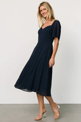 Colette Sweetheart Midi Dress | Navy