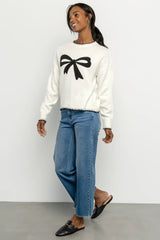 Bow Sweater | Cream + Black