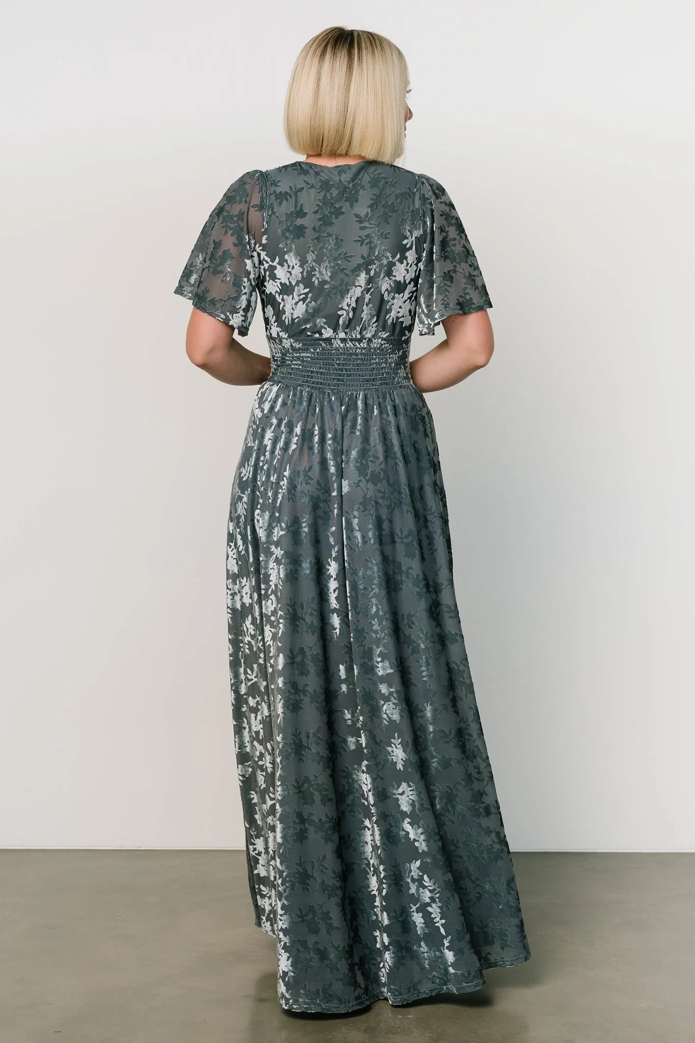 Veronica Velvet Maxi Dress | Slate Blue