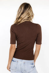 Liel Ribbed Top | Brown