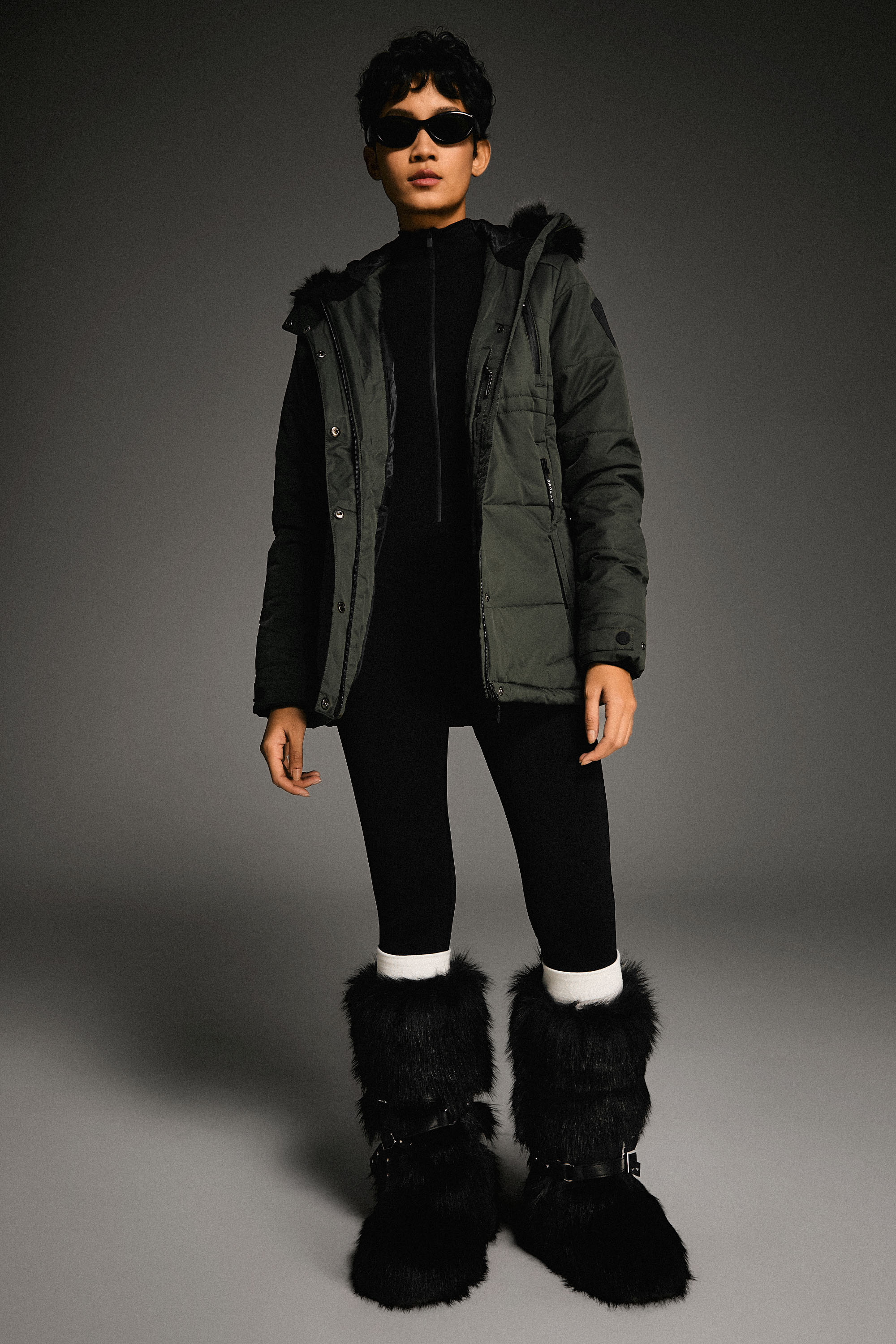 Faux Fur Hooded Mountain Parka Jacket