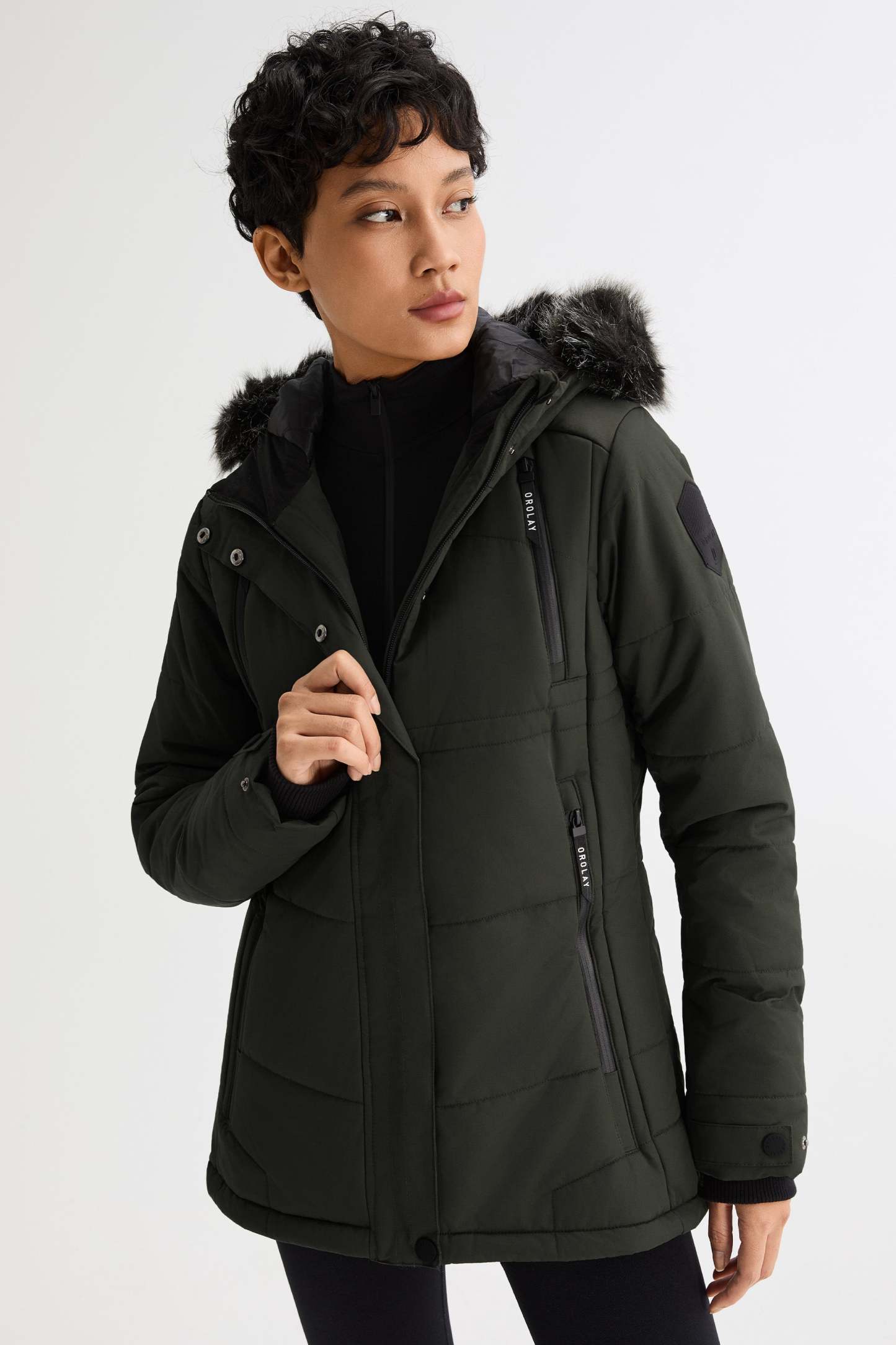 Faux Fur Hooded Mountain Parka Jacket