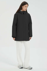 Hooded Winter Warm Parka Jacket Full Zip Lightweight