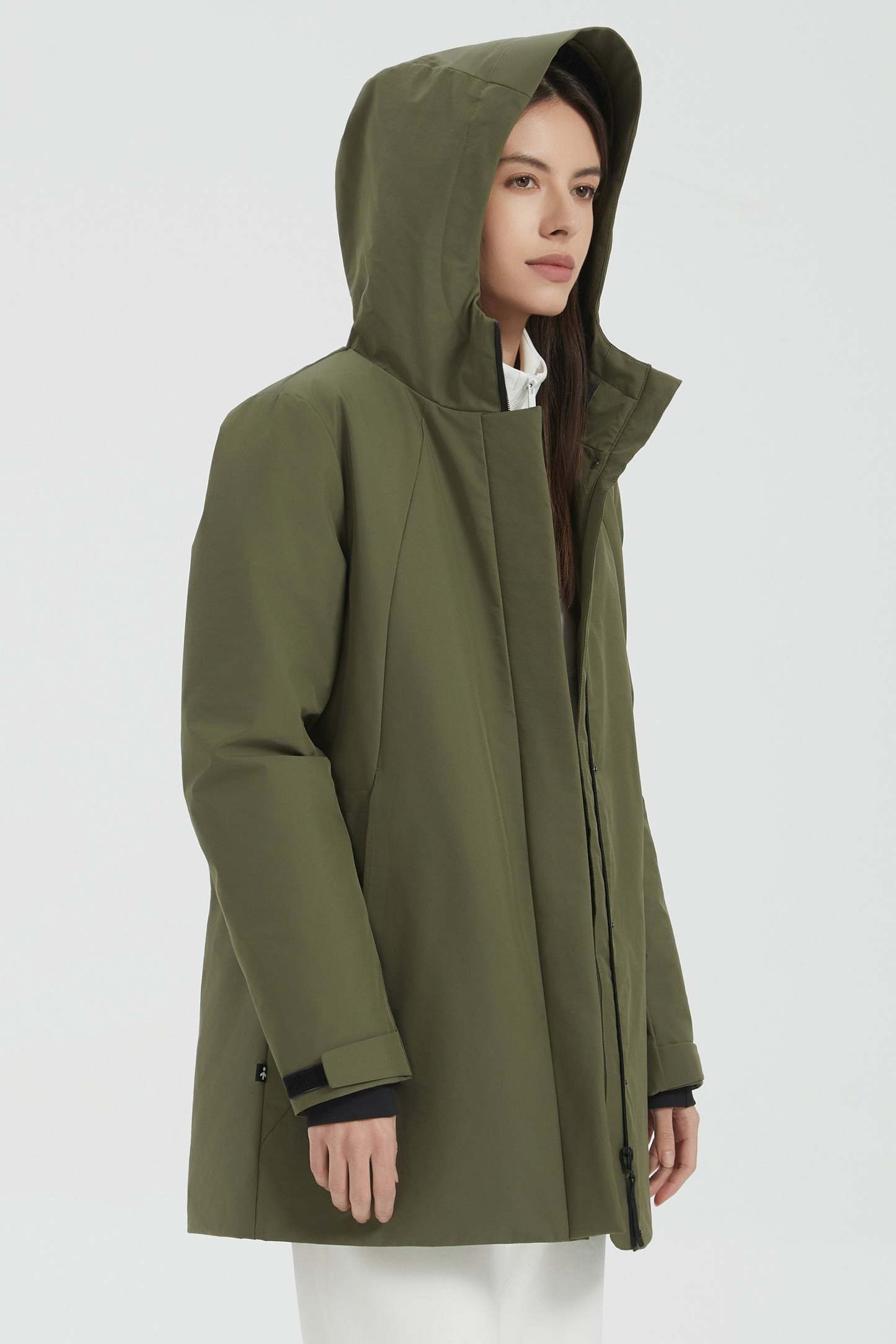 Hooded Winter Warm Parka Jacket Full Zip Lightweight